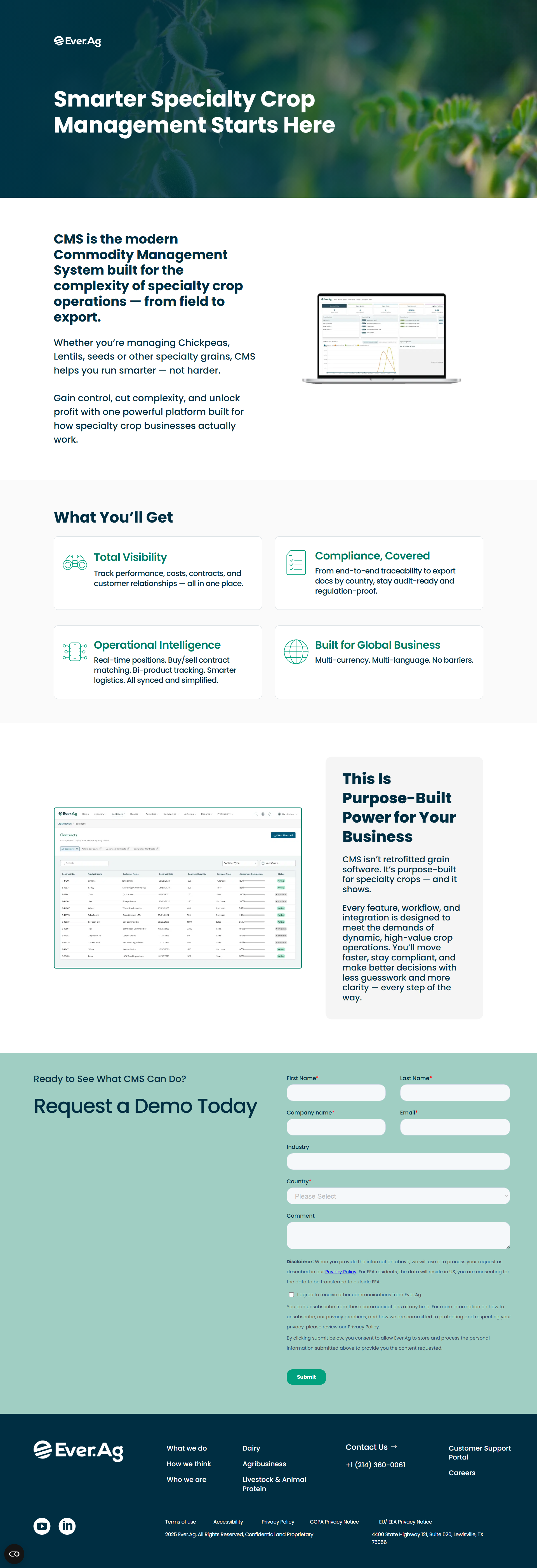 Web Dev - Desktop View of Landing Page for Ever.Ag