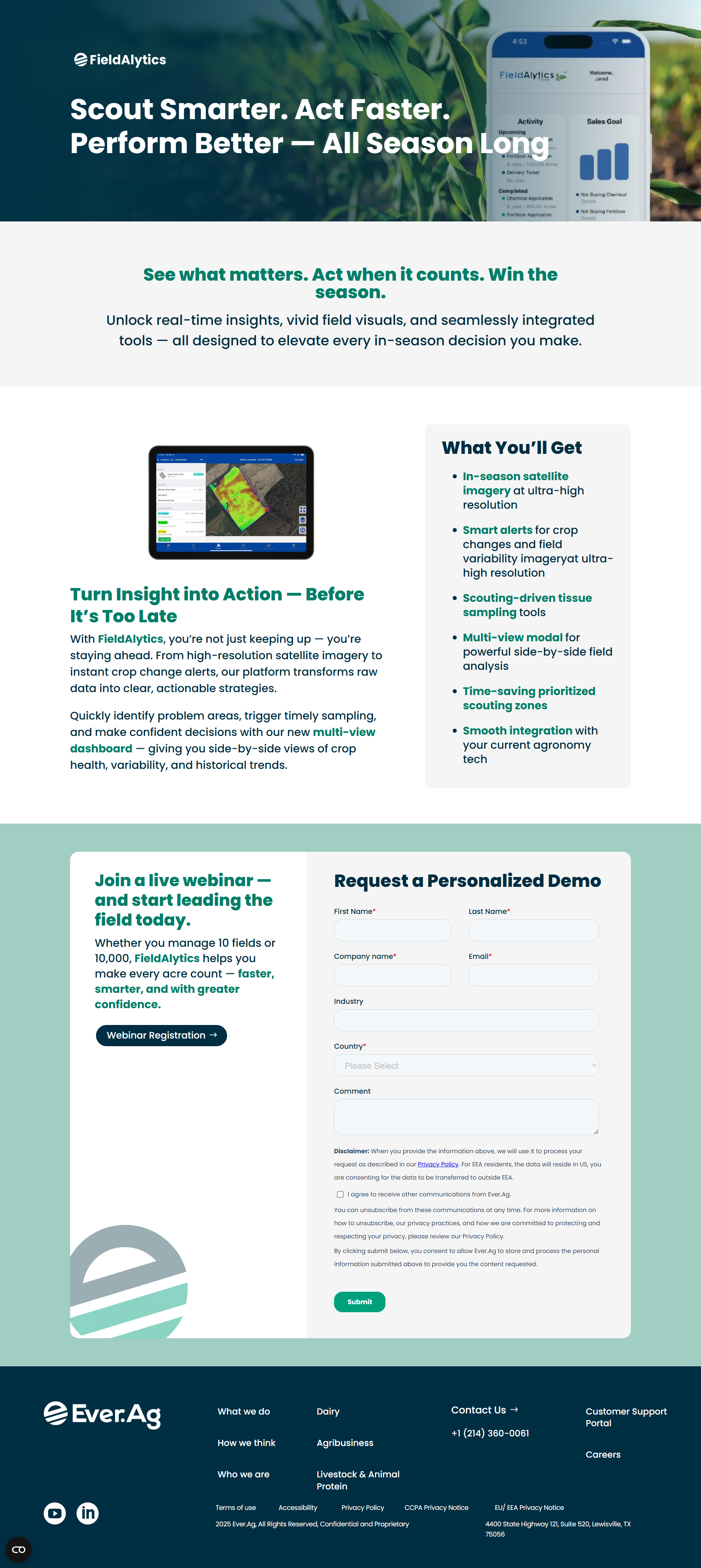 Web Dev - Desktop View of Landing Page for Ever.Ag